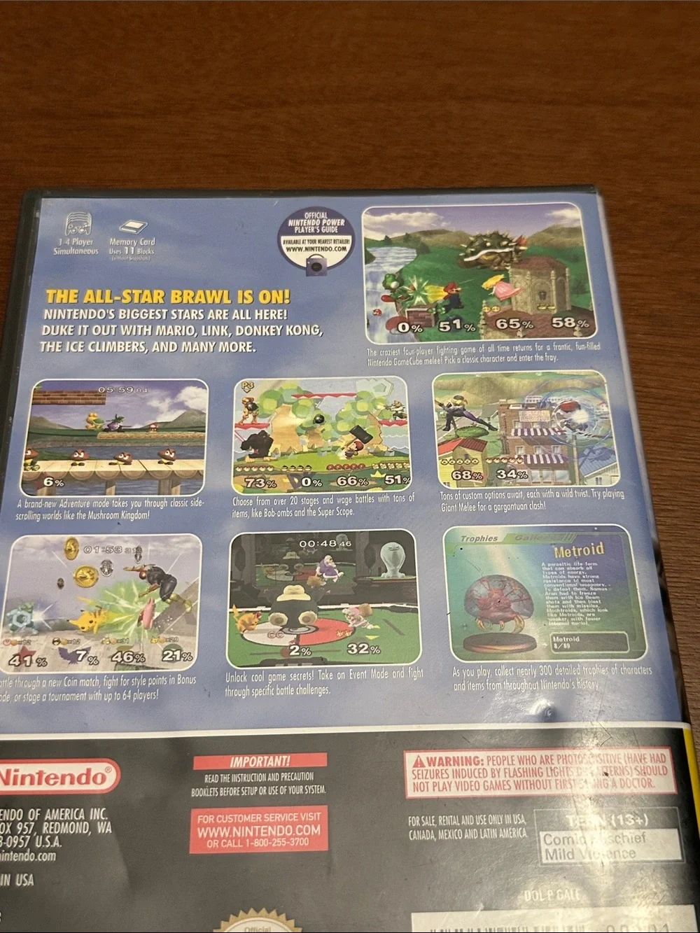 Nintendo GameCube Super Smash Bros. Melee Complete Case Manual & Game